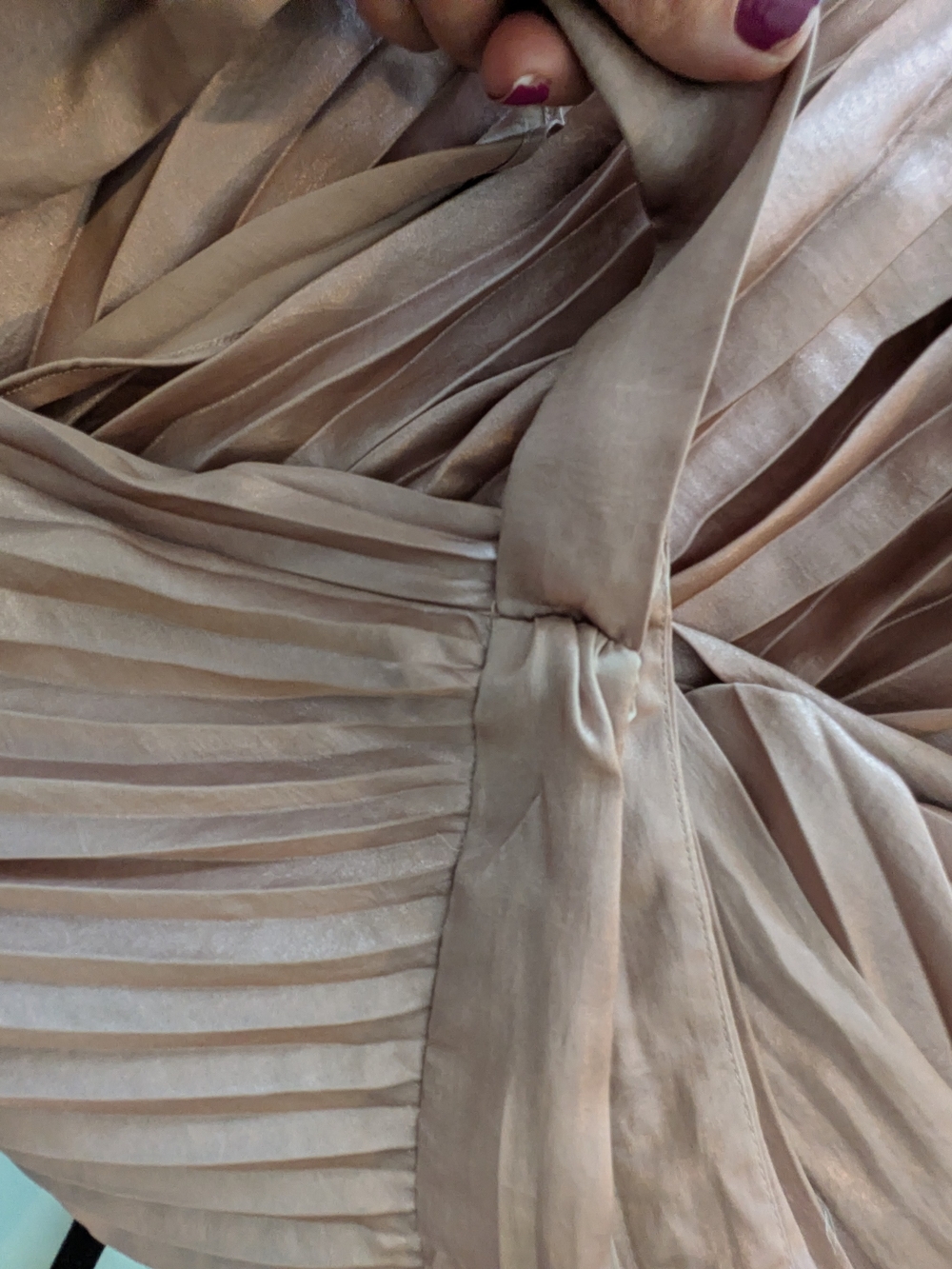 Anthropologie Maeve Dusty Rose Asymmetrical Pleated Midi Skirt - Picture 11 of 16
